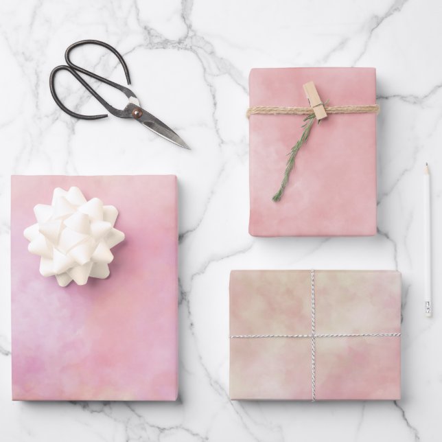 Feuille De Papier Cadeau Teinture à nouilles roses (Recto)