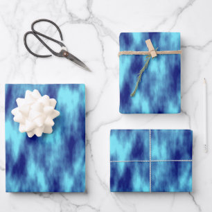Feuille De Papier Cadeau Teinture de cravate bleu turquoise moderne