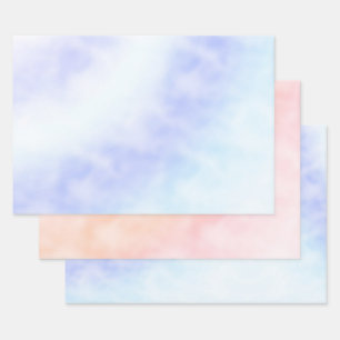 Feuille De Papier Cadeau Teinture violet blanc Aqua Blue Tie