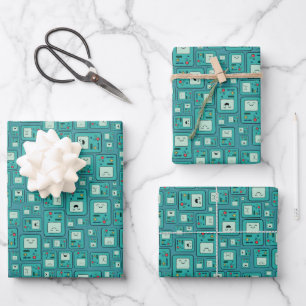 Feuille De Papier Cadeau Temps d'aventure   Motif BMO