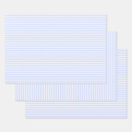 Feuille De Papier Cadeau Tender Baby Blue Pale Sky Blue and White Stripe