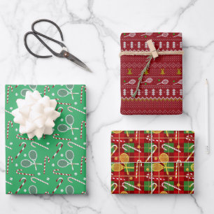 Feuille De Papier Cadeau Tennis Thématique Noël Noël Noël
