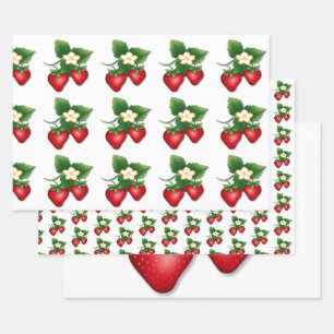 Feuille De Papier Cadeau Terminez avec I Love Strawberry