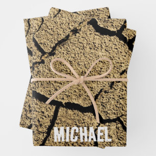 Feuille De Papier Cadeau Terre sèche et fraîche terre fissurée Votre nom pe