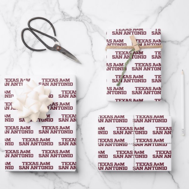 Feuille De Papier Cadeau Texas A&M San Antonio (Recto)