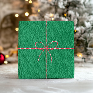Feuille De Papier Cadeau Texture de faux cuir vert Faux cuir