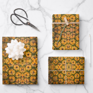 Feuille De Papier Cadeau Texture d'écorce d'ananas