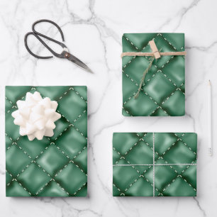 Feuille De Papier Cadeau Texture en cuir brillant 3