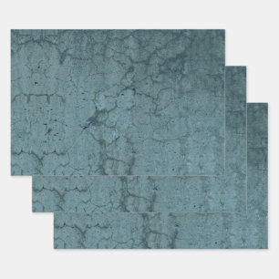 Feuille De Papier Cadeau Texture Grunge Turquoise Bleu Vintage Découpage