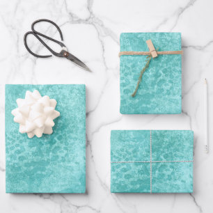 Feuille De Papier Cadeau Texture verte de la Monnaie Bleue