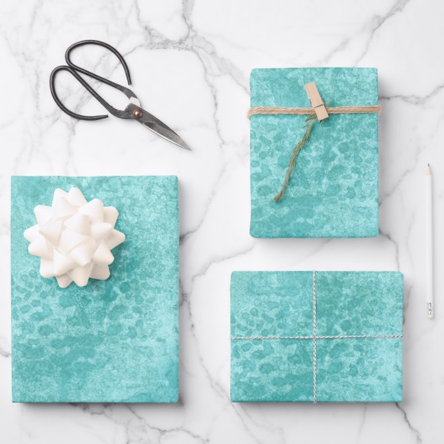 Feuille De Papier Cadeau Texture verte de la Monnaie Bleue (Recto)