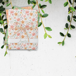 Feuille De Papier Cadeau Thanksgiving Autumn fleur jaune nom du motif