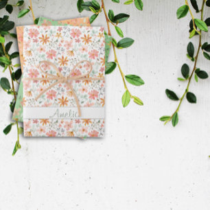 Feuille De Papier Cadeau Thanksgiving Autumn fleur jaune nom du motif