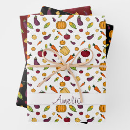 Feuille De Papier Cadeau Thanksgiving Autumn Nom du motif végétal
