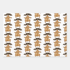 Feuille De Papier Cadeau Thanksgiving Wrapping Paper Flat Sheet Set of 3