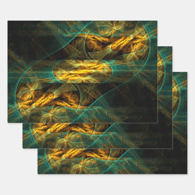 Feuille De Papier Cadeau The Eye of the Jungle Abstract (Lot)