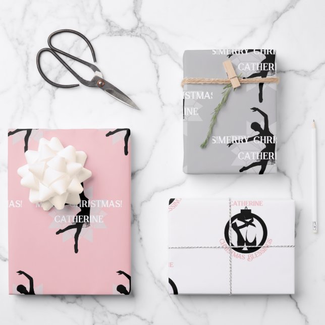Feuille De Papier Cadeau Thème de ballet enveloppement de Noël HAMbyWG (Recto)