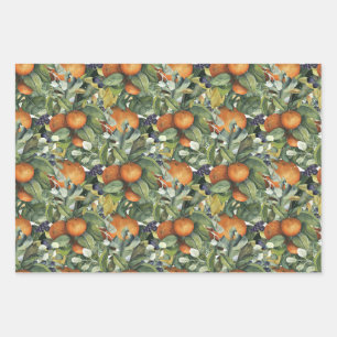 Feuille De Papier Cadeau Thème de la récolte d'automne
