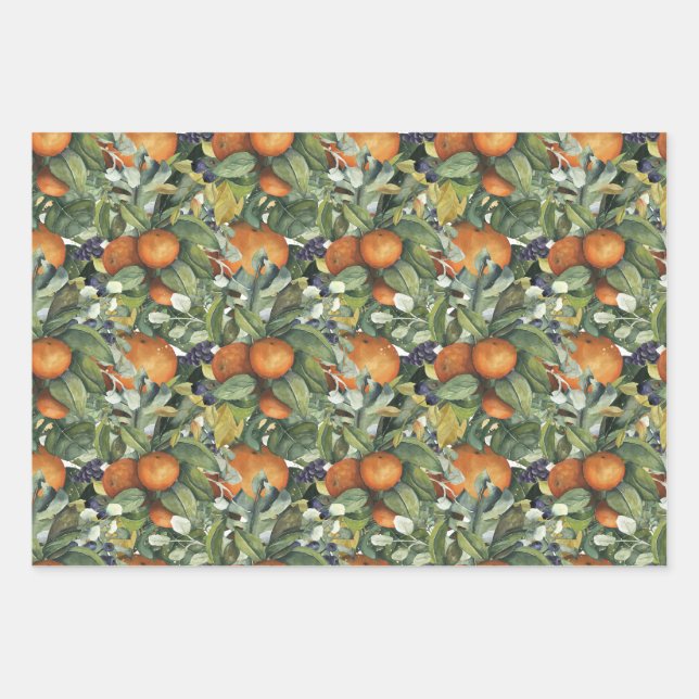 Feuille De Papier Cadeau Thème de récolte d'automne (Devant)