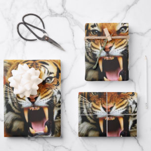 Feuille De Papier Cadeau Tiger's Roar