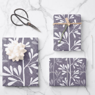 Feuille De Papier Cadeau Tiges de jardin zen profondes silhouette botanique