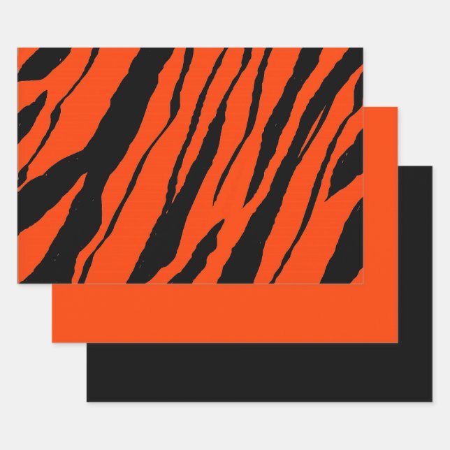 Feuille De Papier Cadeau Tigre de MVB Design - Orange et noir (Lot)