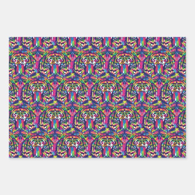 Feuille De Papier Cadeau Tigre sauvage (Devant)