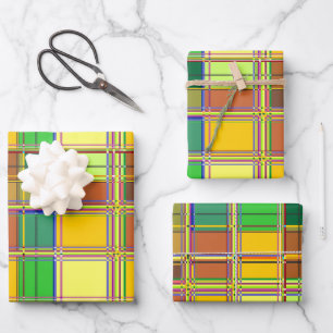 Feuille De Papier Cadeau Tissu coloré des Caraïbes Madras Tartan