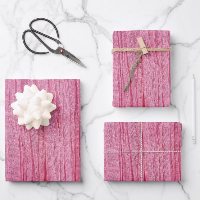 Feuille De Papier Cadeau Tissu de crêpe rose (Recto)