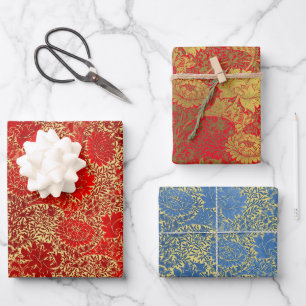 Feuille De Papier Cadeau Toile de Jouy motif.
