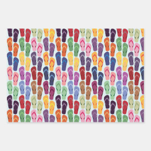 Feuille De Papier Cadeau Tongs-