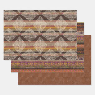 Feuille De Papier Cadeau Tons Terre Boue Tissu Inspiré