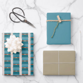 Feuille De Papier Cadeau Tons terre clairs et bleu