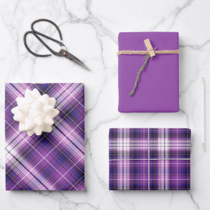 Feuille De Papier Cadeau Tons violets, roses et blancs