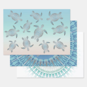 Feuille De Papier Cadeau Tortues Hawaï Martim Nautical