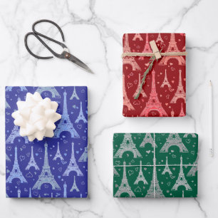 Feuille De Papier Cadeau Tour Eiffel Paris Design