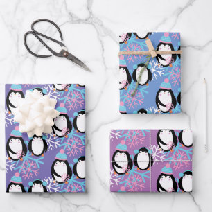 Feuille De Papier Cadeau Tourneberge de pingouin mignon Whimsical