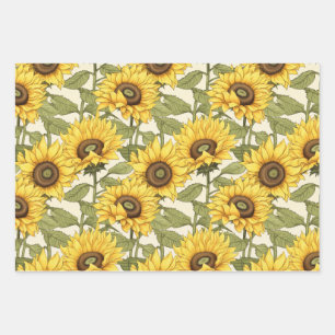Feuille De Papier Cadeau Tournesol jaune vif