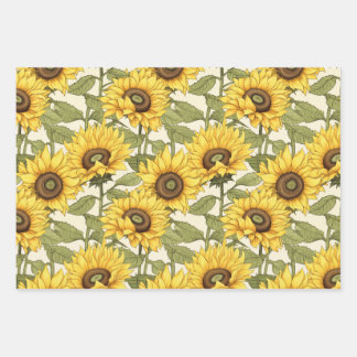 Feuille De Papier Cadeau Tournesol jaune vif