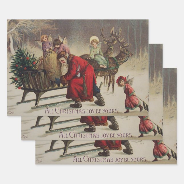 Feuille De Papier Cadeau Toute la joie de Noël (Lot)