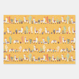 Feuille De Papier Cadeau Toutes les lamas