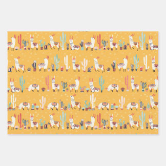 Feuille De Papier Cadeau Toutes les lamas