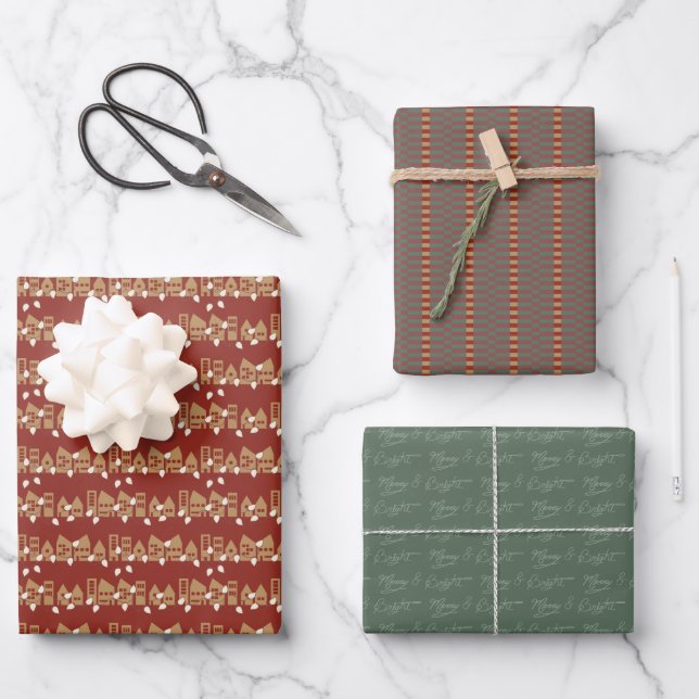 Feuille De Papier Cadeau Traditional Holiday themed (Recto)