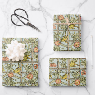 Feuille De Papier Cadeau Trellis par William Morris, Vintage Garden Textile