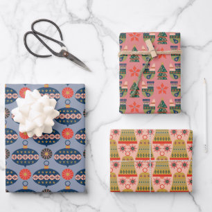 Feuille De Papier Cadeau Très Joyeux Motifs de Noël
