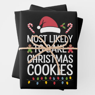 Feuille De Papier Cadeau Très Probable De Faire Cuire Des Cookies De Noël D