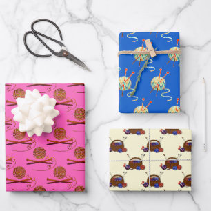 Feuille De Papier Cadeau Tricot Aiguilles Fer Artisanat