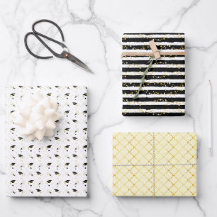Feuille De Papier Cadeau Trio de brillance de remise de diplômes 3