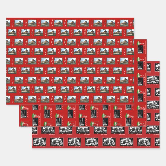 Feuille De Papier Cadeau Trio de Noël Bristol (Lot)