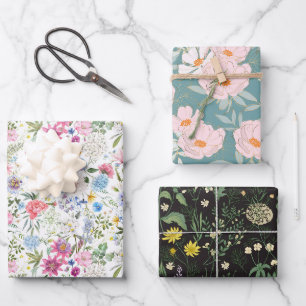 Feuille De Papier Cadeau Trio de rêve botanique 3